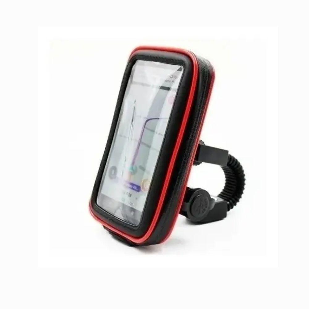 Suporte Celular Impermeável para Moto com Carregador USB Turbo — Capa Case Stallion Rotativa 360°