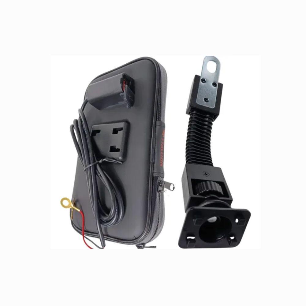 Suporte Celular Impermeável para Moto com Carregador USB Turbo — Capa Case Stallion Rotativa 360°