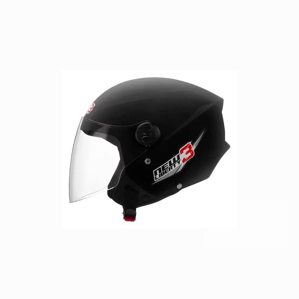 Capacete Aberto Pro Tork Liberty 3 Preto, Branco e Vermelho para Moto com Viseira Cristal