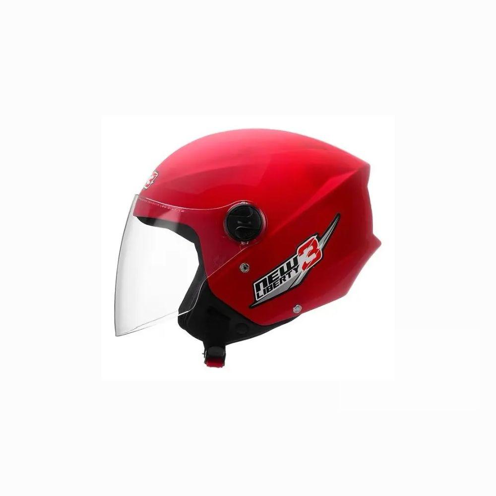 Capacete Aberto Pro Tork Liberty 3 Preto, Branco e Vermelho para Moto com Viseira Cristal