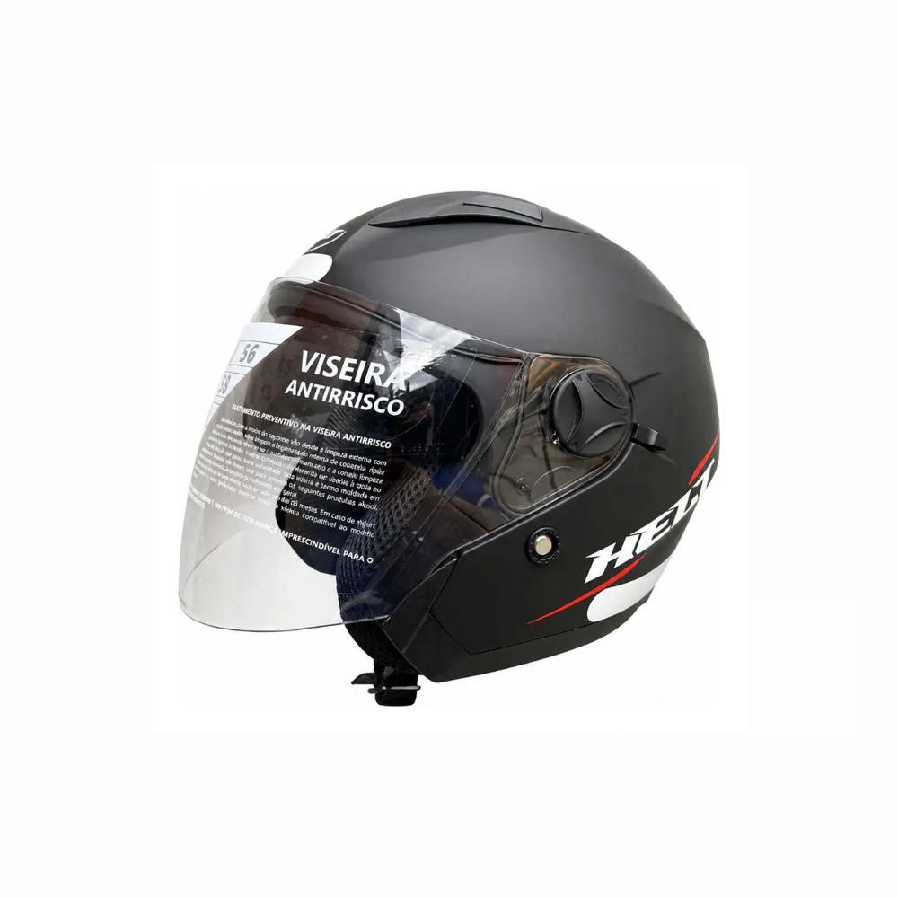 Capacete Aberto Helt com Viseira Interna Escura e Viseira Cristal |